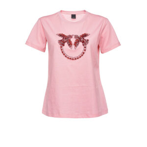 1G1610Y4LXO53-00 Quentin 1 Love Birds Embroidery Pink T-Shirt