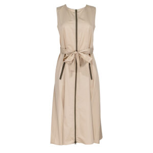 211-506-00 Beige Dress With Zipper And Belt