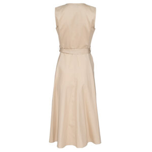 211-506-01 Beige Dress With Zipper And Belt