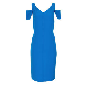 323521-00 V-Cut Blue Pencil Dress