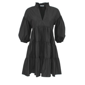 7221181202002-00 Loretta Ruffled Black Dress