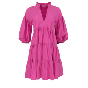 7221181202005-00 Loretta Ruffled Fuchsia Dress