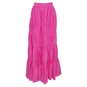 FM21062-00 Fuchsia Riffled Maxi Skirt