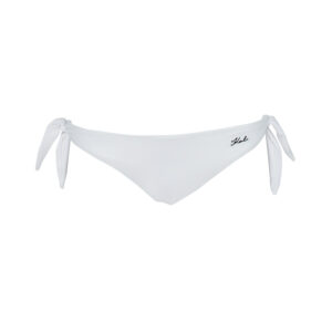 KL21WBT06_WHT-00 White Bikini Side-Tie Slip And Logo Applique