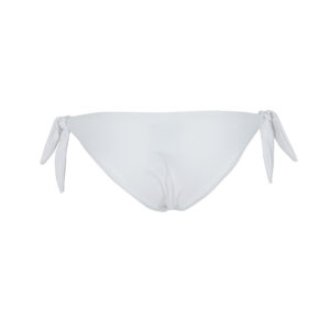 KL21WBT06_WHT-01 White Bikini Side-Tie Slip And Logo Applique