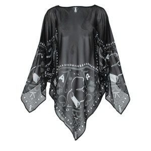 KL21WCU14_BLK-00 K/Logo Print Black Kaftan Dress