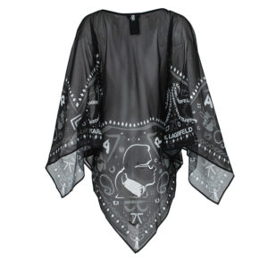 KL21WCU14_BLK-01 K/Logo Print Black Kaftan Dress