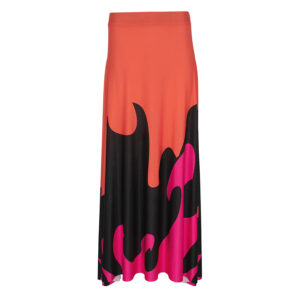 PF21049-00 Tri-Coloured Satin Maxi Skirt