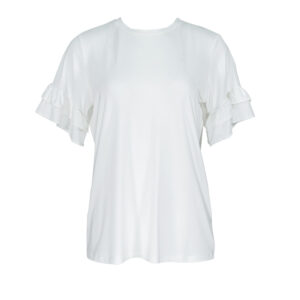 072.10.01.003-00 Ruffled Sleeves White Shirt