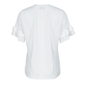 072.10.01.003-01 Ruffled Sleeves White Shirt