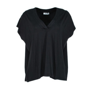 072.10.01.36_BLK-00 Loose-Fit V-Neck Black Shirt