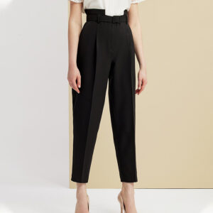 072.20.01.041-mdl High-Waist Black Belted Trousers