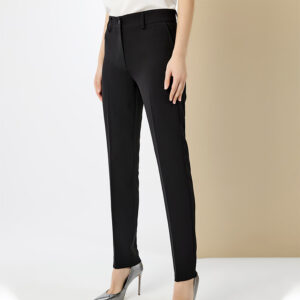 072.20.01.084_BLK-mdl Black Fitted Crepe Trousers