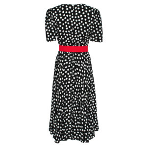 072.50.01.096-01 Polka-Dot Midi Dress With Red Belt