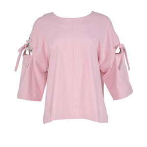 2104004-00 Pink Shirt With Rhinestoned Elbow