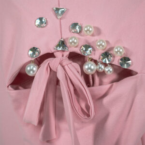 2104004-02 Pink Shirt With Rhinestoned Elbow