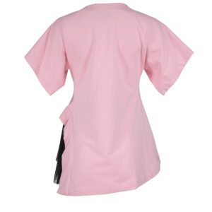 2104005-01 Pink Shirt With Ruffles And Stones