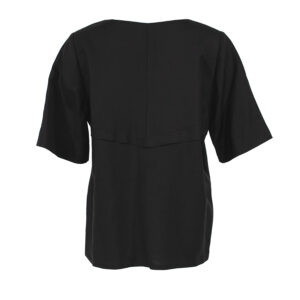 304521_BLK-01 Black Tunic With Embroidered V-Neck