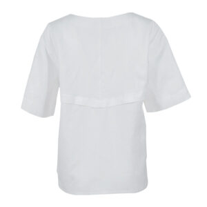 304521_WHT-01 White Tunic With Embroidered V-Neck