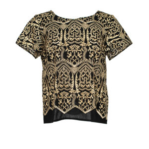 308021-00 Gold Embroidered Black Shirt