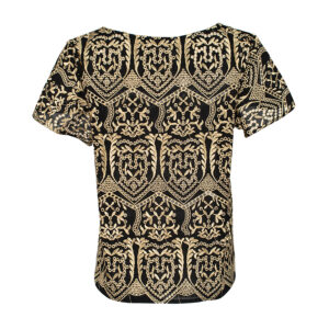 308021-01 Gold Embroidered Black Shirt