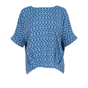 321521-00 Loose-Fit Blue Printed Shirt