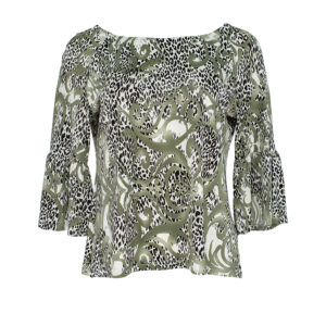 K21-230-00 Green Shirt With Animal Print