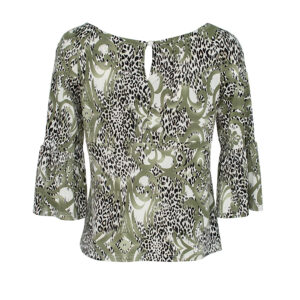 K21-230-01 Green Shirt With Animal Print