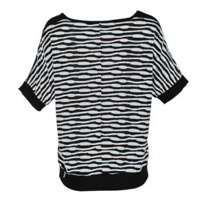 K21-320-01 Black-White Wavy Striped Shirt