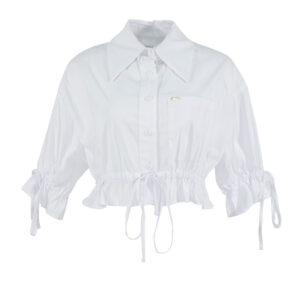 PS21432-00 Short Ruffled White Shirt