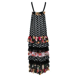 TP20070-01 Multi-Pattern Ruffled Maxi Dress