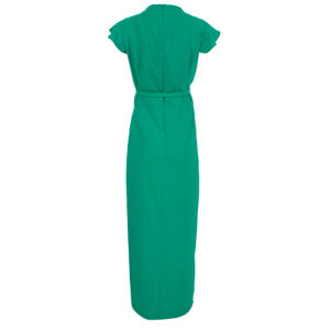 072.50.01.082-01 Green Maxi Dress With Side Ruffle