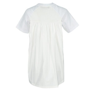 215W1700-01 Fabric Mix White Logo T-Shirt