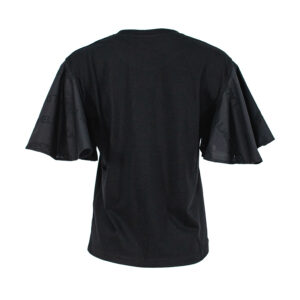 215W1703-01 Karl Logo Poplin-Sleeve Black T-Shirt