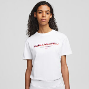 215W1706_100-mdl Rue St-Guillaume Logo White T-Shirt