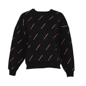 215W1802-00 All-Over Logo Black Sweatshirt