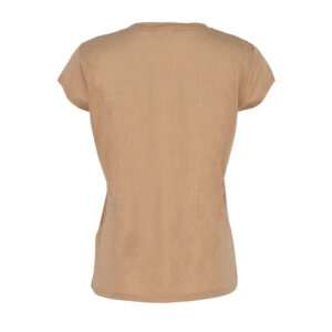 MA21316E2_043-01 Brown V-Neck T-Shirt With Applique