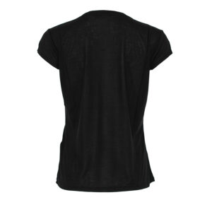 MA21316E2_110-01 Black V-Neck T-Shirt With Applique