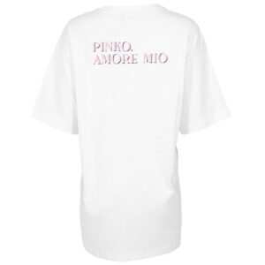 100992A1OC_Z04-01 Televisivo Άσπρο Oversize T-Shirt Με Στάμπα pinko