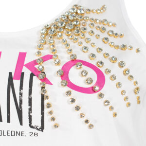 103131A1LV_Z04-02 Lesina Άσπρο T-Shirt Με Στρας pinko