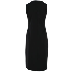 921024_BLK-01 Midi Μαύρο Κρουαζέ Φόρεμα Με Απλίκα PIROUETTE