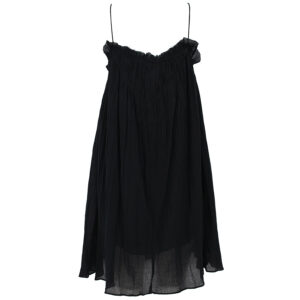 24121242_BLK-01 Κοντό Μαύρο Φόρεμα Με Κεντητό Σχέδιο SEE U SOON