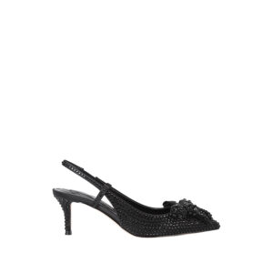 1288700759-00 Belgravia Bow Crystal Slide Μαύρη Γόβα Με Στρας KURT GEIGER