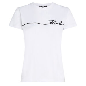 245W1706_100-00 Άσπρο T-Shirt Με Logo KARL LAGERFELD