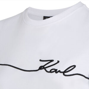 245W1706_100-02 Άσπρο T-Shirt Με Logo KARL LAGERFELD