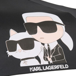 245W3897_999-02 K/Ikonik 2.0 XL Μαύρη Πτυσσόμενη Ομπρέλα KARL LAGERFELD