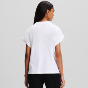 246W1721_100-mdl3 Άσπρο T-Shirt Με Logo Μπροστά KARL LAGERFELD