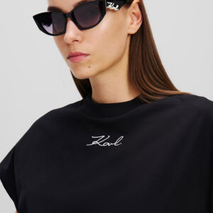 246W1721_999-mdl2 Μαύρο T-Shirt Με Logo Μπροστά KARL LAGERFELD