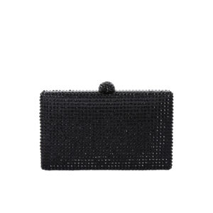 3524900759-00 Crystal Kensington Clutch Μαύρο Τσαντάκι Στρας KURT GEIGER