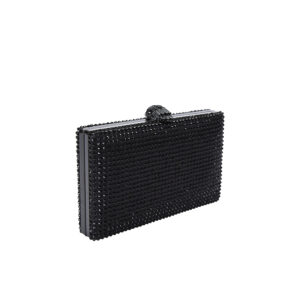 3524900759-01 Crystal Kensington Clutch Μαύρο Τσαντάκι Στρας KURT GEIGER